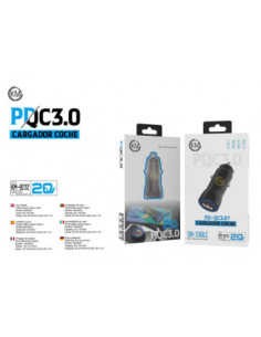 KM-8232 CARGADOR COCHE 20W SIN CABLE [NEGRO] 2