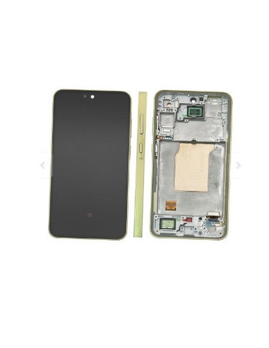 Pantalla para Samsung A35(A356) 5G Con Marco Amarillo (Original Service Pack)