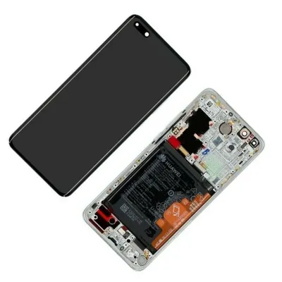 Pantalla Para Huawei Mate 40 Pro con marco Plata y Bateria Original Servicepack