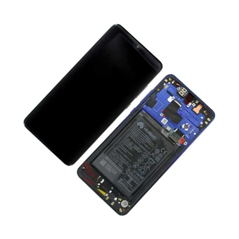 Pantalla para Huawei Mate 20 con marco azul y bateria (Original Servicepack)