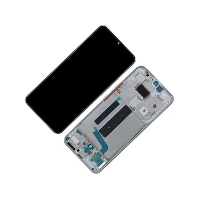 Pantalla para Xiaomi Mi 10 Lite 5G con Marco Plata/Blanca (Original Service Pack)
