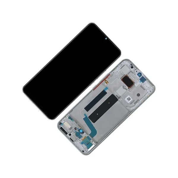 Pantalla para Xiaomi Mi 10 Lite 5G con Marco Plata/Blanca (Original Service Pack)