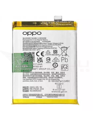 Batería BLP839 para Oppo A94 5G / A95 5G / Reno5 Z / A74 4G De 4310mAh
