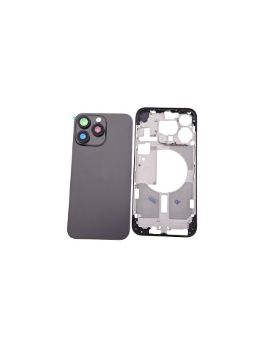 Chasis con tapa trasera para  iPhone 15 Pro Max Con Lente de Camara Negro+Magsafe