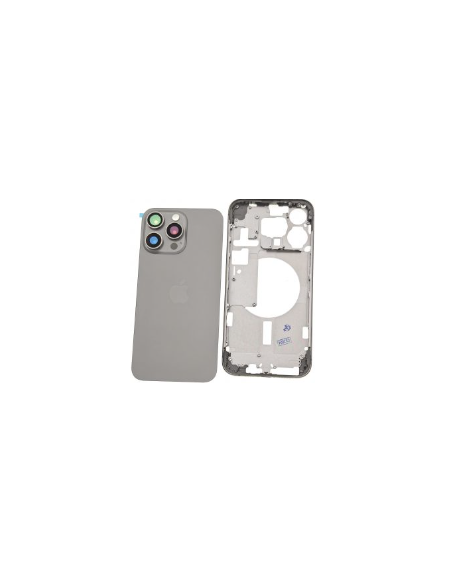 Chasis con tapa trasera para  iPhone 15 Pro Max Con Lente de Camara Gris+Magsafe