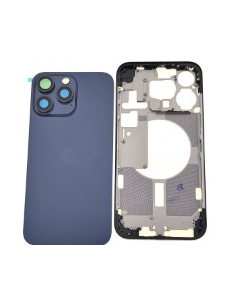 Chasis con tapa trasera para  iPhone 15 Pro Max Con Lente de Camara Azul+Magsafe