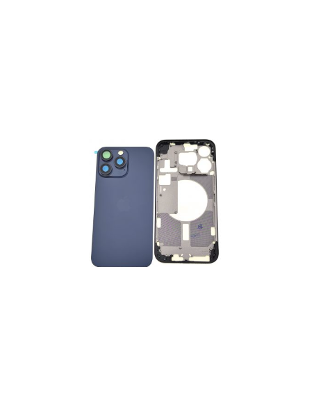 Chasis con tapa trasera para  iPhone 15 Pro Max Con Lente de Camara Azul+Magsafe