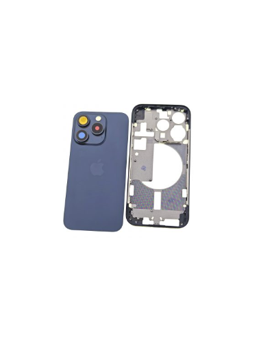 Chasis con tapa trasera para  iPhone 15 Pro Con Lente de Camara Azul+Magsafe