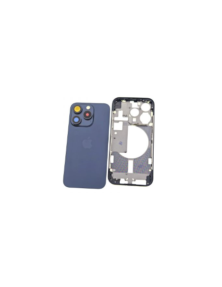 Chasis con tapa trasera para  iPhone 15 Pro Con Lente de Camara Azul+Magsafe