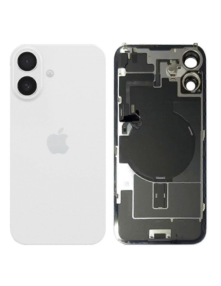 Tapa trasera para  iPhone 16 Con Lente de Camara Blanco+Magsafe