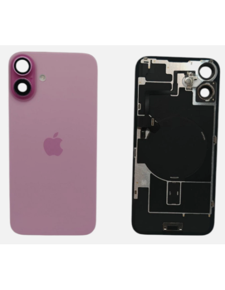 Tapa trasera para  iPhone 16 Plus Con Lente de Camara Rosa+Magsafe