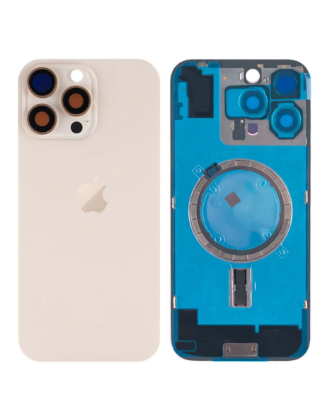 Tapa trasera para  iPhone 16 Pro Max Con Lente de Camara  Titanio Desierto +Magsafe