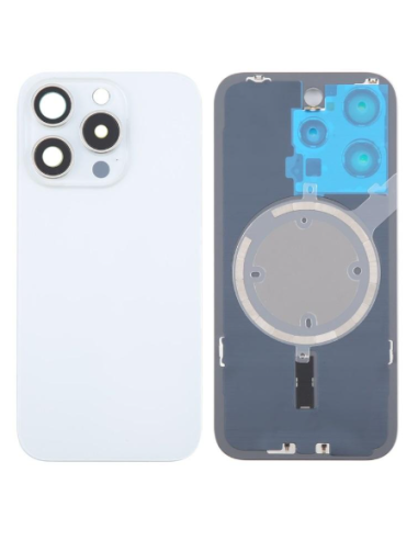 Tapa trasera para  iPhone 16 Pro Max Con Lente de Camara Titanio Blanco +Magsafe