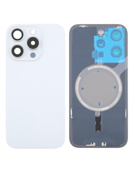 Tapa trasera para  iPhone 16 Pro Max Con Lente de Camara Titanio Blanco +Magsafe