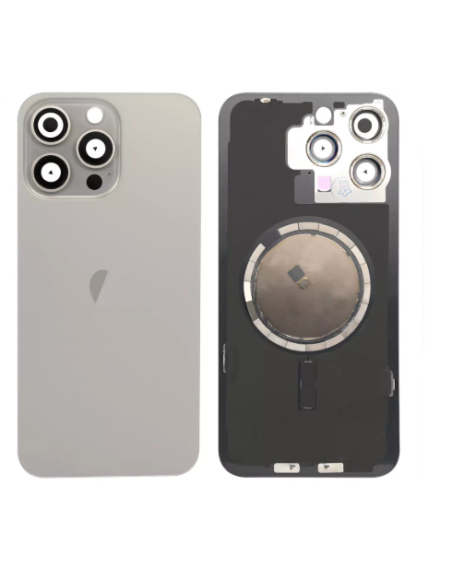 Tapa trasera para  iPhone 16 Pro Con Lente de Camara  Titanio Natural +Magsafe