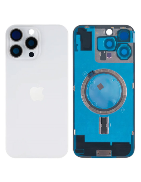 Tapa trasera para Apple iPhone 16 Pro Con Lente de Camara Titanio Blanco +Magsafe