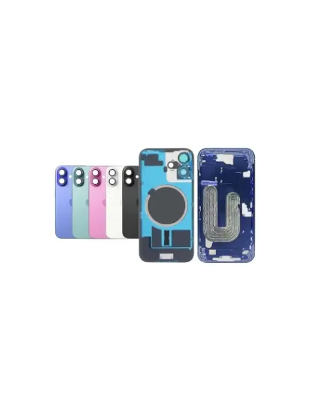 Chasis con tapa trasera para  iPhone 16 Plus Con Lente de Camara Rosa+Magsafe