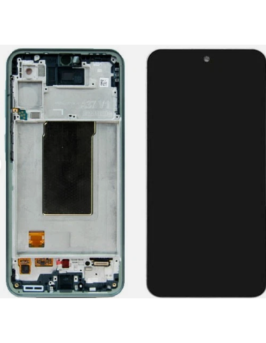 Pantalla para Samsung A37 5G 2026 (A376) Con Marco Gris/Verde (Original ServicePack)