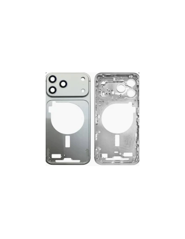 Chasis con lente para  iPhone 17 Pro Max Plata