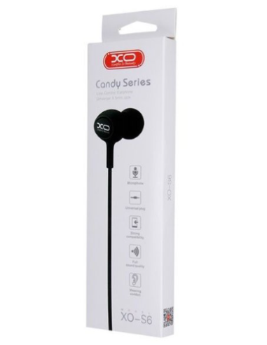 EBOX Auriculares Candy Series Jack 3.5mm Negro S6