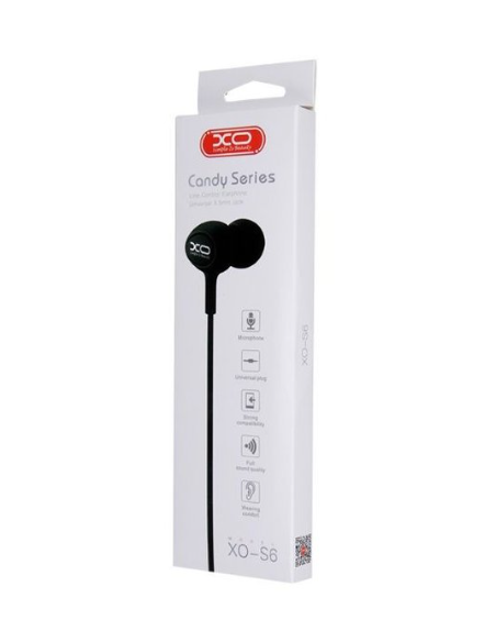 EBOX Auriculares Candy Series Jack 3.5mm Negro S6