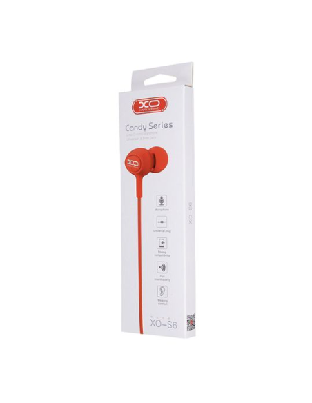 EBOX Auriculares Candy Series Jack 3.5mm Rojo S6