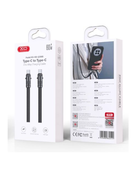 NBQ288B Cable Tipo-C a Tipo-C Bullet ZINC Alloy 60W