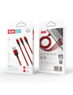 NB173 Cable Rock Serie 3 en 1 Rojo 2.4A