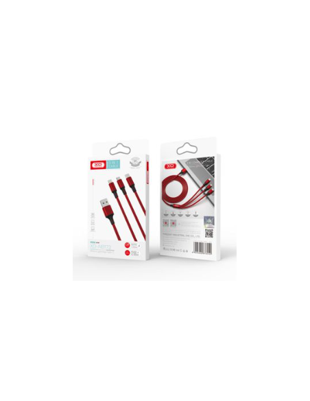 NB173 Cable Rock Serie 3 en 1 Rojo 2.4A
