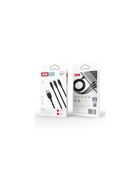 NB173 Cable Rock Serie 3 en 1 Negro 2.4A