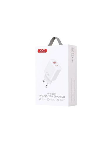 CE12 Cargador Enchufe DUAL USB-C y USB-A 20W