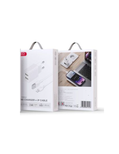 L109 Cargador Enchufe DUAL 2.4A con Cable Lightning
