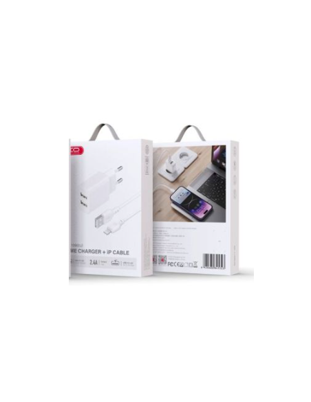 L109 Cargador Enchufe DUAL 2.4A con Cable Lightning