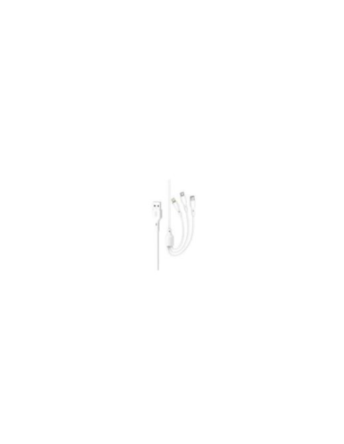 EBOX / NB230 Cable Rock Serie 3 en 1 Blanco 2.4A