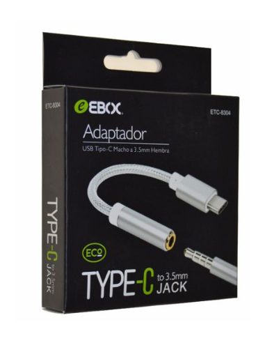 EBOX / ETC8304 Adaptador Tipo-C a 3.5mm Jack