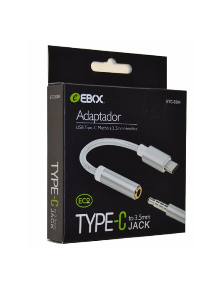 EBOX / ETC8304 Adaptador Tipo-C a 3.5mm Jack