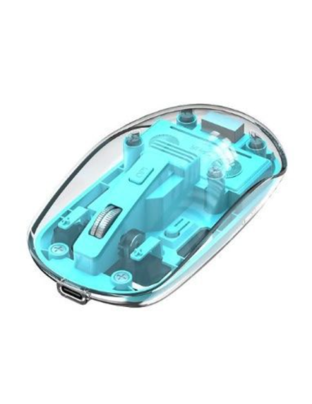 EBOX / M12 Raton Bluetooth Inalámbrico Azul Transparente