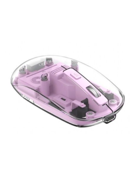 EBOX / M12 Raton Bluetooth Inalámbrico Morado Transparente
