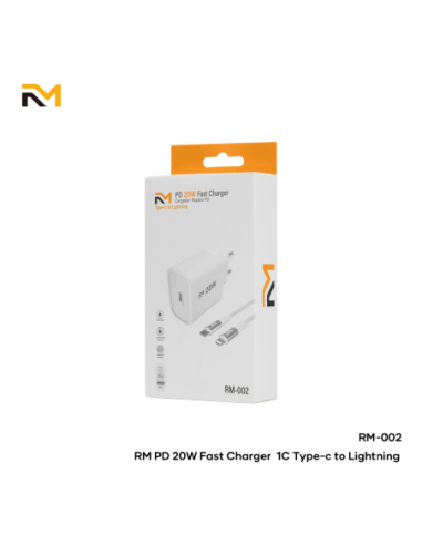 Accesorio RM / (RM002) Cargador Rápido con Cable Tipo-C a Lightning 20W (PD3.0)