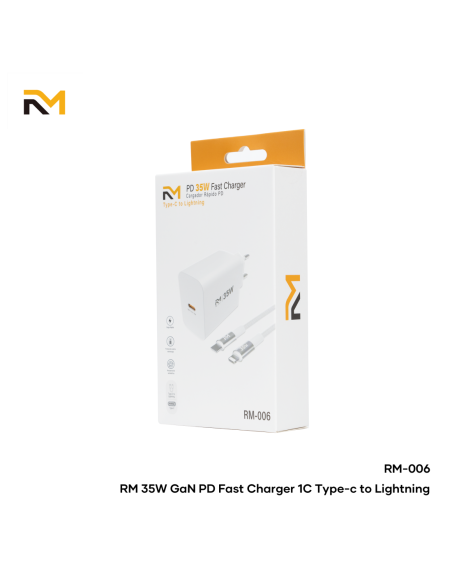 Accesorio RM / (RM006) Cargador Super Rápido con Cable Tipo-C a Lightning 35W (PD3.0 / QC3.2)
