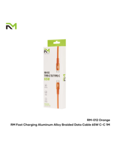 Accesorio RM / (RM012) Cable Trenzado de Aluminio 65W Tipo-C a Tipo-C 1M Naranja