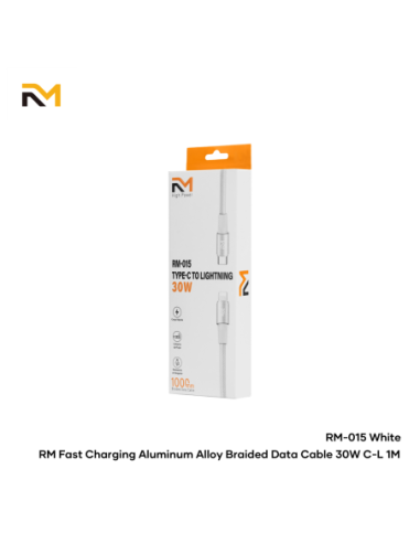 Accesorio RM / (RM015) Cable Trenzado de Aluminio 30W Tipo-C a Lightning 1M Blanco