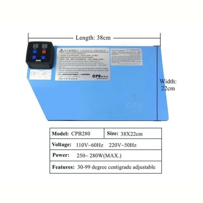 Alfombrilla termica con separador de pantalla para desmontaje de moviles y tablets