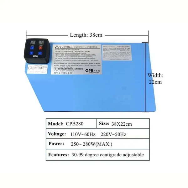 Alfombrilla termica con separador de pantalla para desmontaje de moviles y tablets
