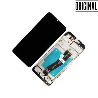 Pantalla para Samsung A03S /A037G Negra .CON MARCO (Vesion: EU) (Original Service Pack)