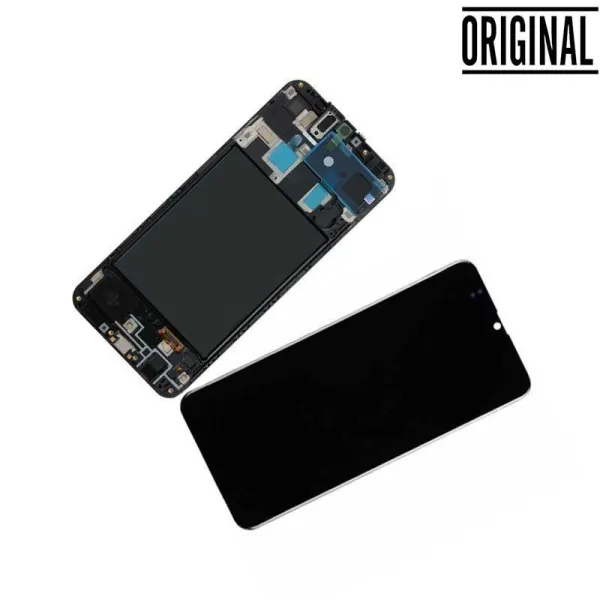 Pantalla para Samsung A20 (A205) Con Marco (Original Service Pack)