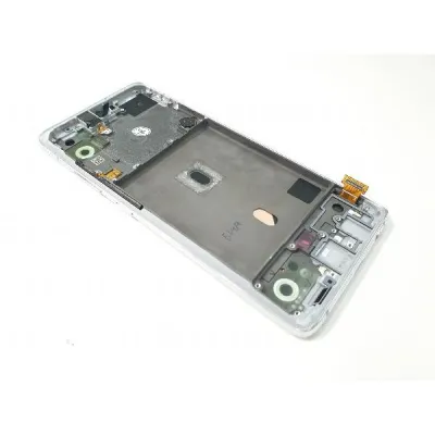 Pantalla para Samsung A51 5G /A516 con Marco Blanco/Plata (Original Service Pack)