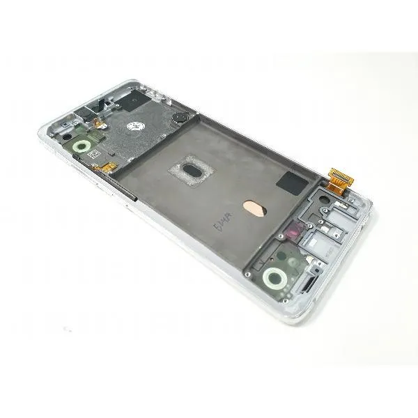 Pantalla para Samsung A51 5G /A516 con Marco Blanco/Plata (Original Service Pack)