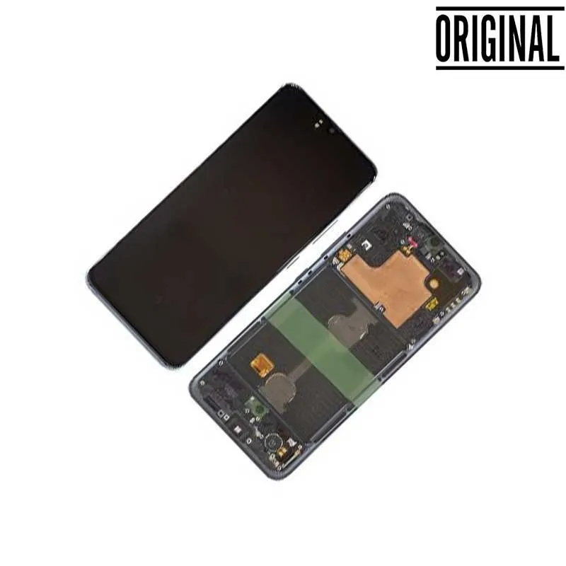Pantalla para Samsung A90 5G /A908 con Marco Negro (Original Service Pack)