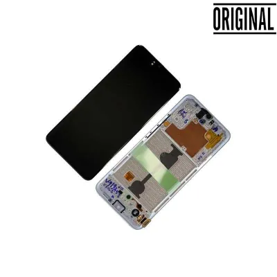 Pantalla para Samsung A90 5G /A908 con Marco Plata/Blanco (Original Service Pack)